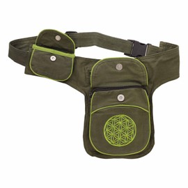 Waist Bag Bum Bag Waist Belt Festival Bag Flower of Life, Green
