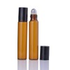 CMJ 2 x 10ml Amber Roller Ball Empty Bottles Essental