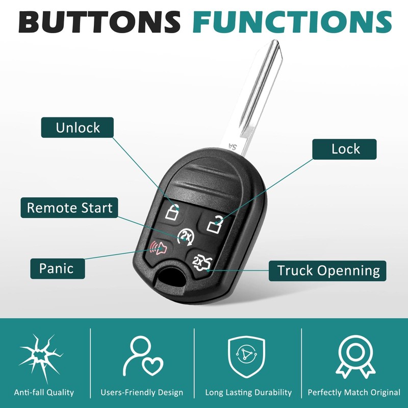 HelloAuto Keyless Entry Remote Key Fob for 2011- 2014 Ford