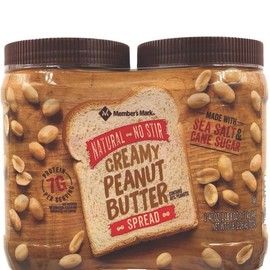 Natural Creamy Peanut Butter (40 oz., 2 pk.) - Delicious Spread for Instant Snacking - Food