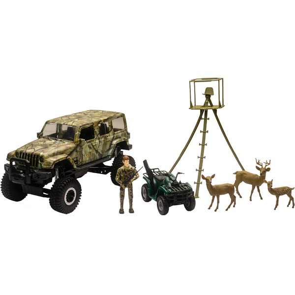 New-Ray 1:18 Scale Jeep Wrangler Deer Hunting Set