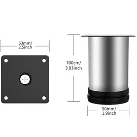 Owfeel Stainless Steel Furniture Legs Adjustable Metal Desk Feet Office Table for Home DIY Projects TV Stand Bench Dining Board Desk Sofa Couch Chair Cabinet Pack of 4 (10cm)