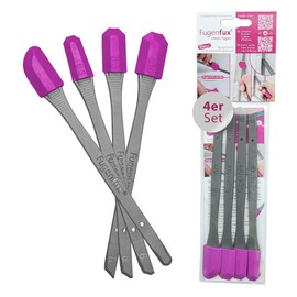FUGENFUX® DIAGO 4er Set – Fugenglätter | Fugenabzieher für Extrem Enge Stellen | 4 Spezial-Fugenköpfe für diagonales und paralleles Fugen | Made in Germany | Perfekt für Silicon, Acryl & Mehr