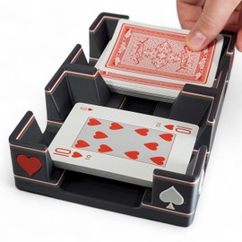 Ritzy Design Playing Card Tray, Suited Design - Includes Hearts, Diamonds, Spades and Clubs - Directly into Caddy, Made in USA (Black)