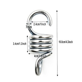 Markeny 2PCS Hammock Spring，Markeny Hardened Galvanized Steel Extension Spring Coil 600lb Support for Hanging Hammock Chairs