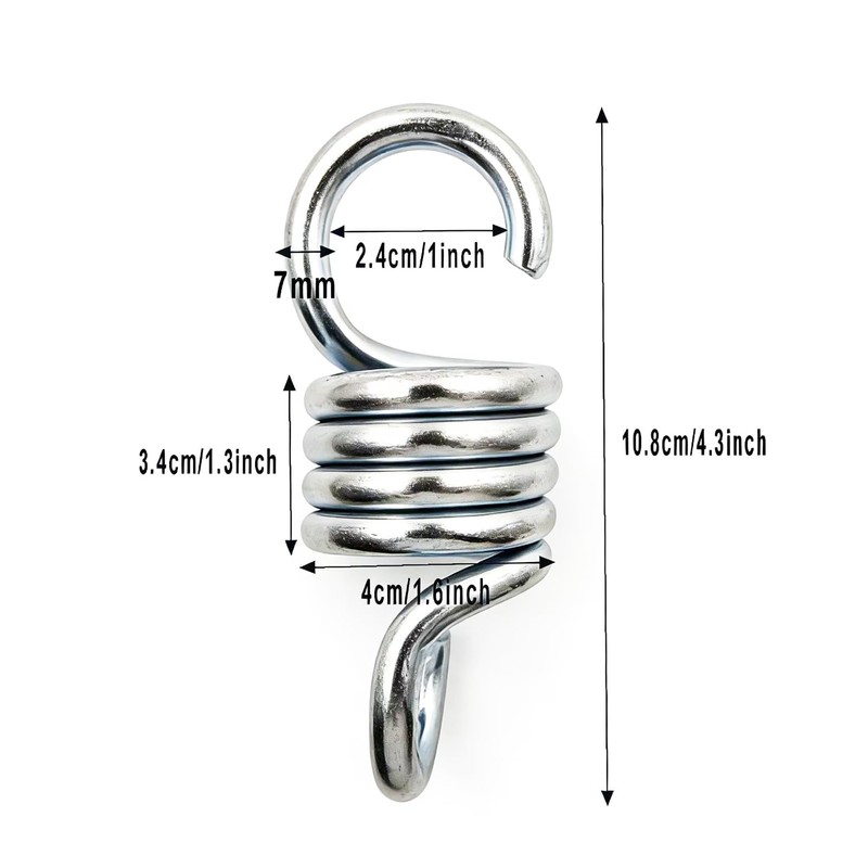 Markeny 2PCS Hammock Spring，Markeny Hardened Galvanized Steel Extension Spring Coil