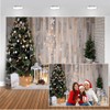 CHAIYA 8x6ft Christmas Rustic Wood Backdrop for Photography Xmas Tree
