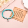 TERRISHE Elephant Bracelet for Women Girls, 8 mm Natural Stone