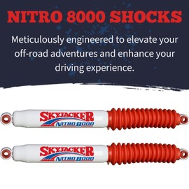 TrendsAuto Pair of Nitro 8000 Series Front Nitrogen Gas Shocks fits 1999 2004 F250 F350 Super Duty 4WD with 6-8” Front Lift | 150 PSI Gas Charged | Durable Construction | Velocity-Sensitive Valving