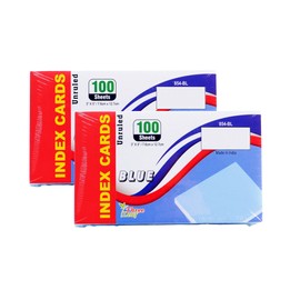2-Pack Colored Index Cards, 3x5-Inch, Unruled, Blue, 100-Count per Package from Northland Wholesale. (2 Packs of 100)