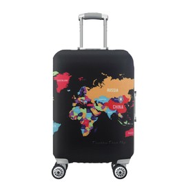Wisebom Elastic Travel Luggage Cover Suitcase Protective Cover for 18-32 Inch Suitcase Washable Map Travel Luggage Cover Dustproof Travel Trolley Case Cover Protectors (L(25-28Inch))
