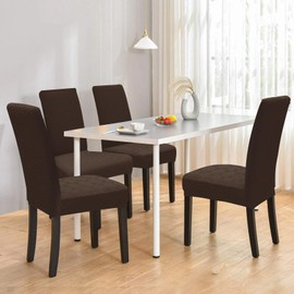 YSTELLAA Chair Covers, Set of 2, Stretch Chair Covers, Universal Seat Cover, Washable and Removable, Decoration Chair Cover for Home, Banquet, Office, Wedding Decorations, Coffee