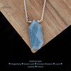 Blue Opal Wolf Tooth Necklace, Healing Crystal Gemstone Pendant Necklaces,