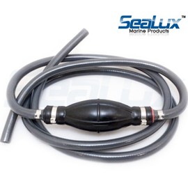SeaLux Universal Outboard Fuel Line Assembly with Primer Bulb Fuel Line Hose kit 7 feet x 3/8" (Dia.), EPA Compliant for Boat, car