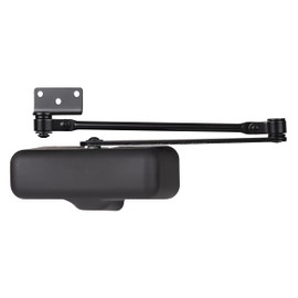 BRINKS Automatic Door Closer for Home, Light Duty Residential & Commercial, Auto Soft Close, 180-Degree Opening, Adjustable Speed, Black Finish Size 1