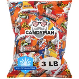 CANDYMAN 3 Pound Gift Box Mix of Chocolate, Individually Wrapped Assorted Bulk Candy Chocolates Variety Pack, Perfect for Holiday Candies, Chocolate Summer Candy Bulk