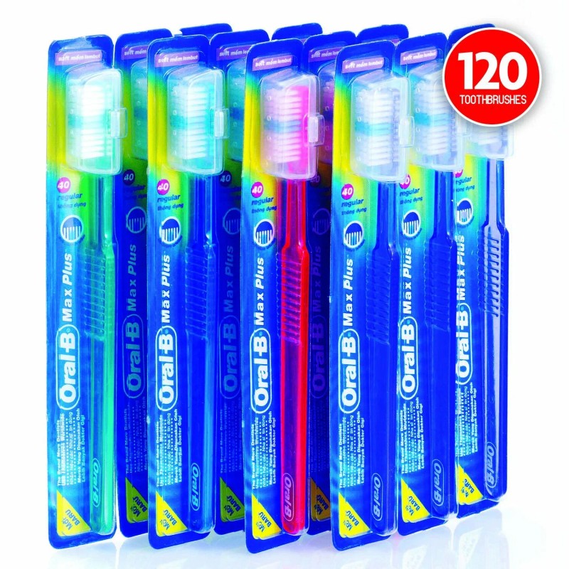 Oral-B 120 OralB Toothbrushes Soft Indicator Bristles w/ Covers Caps