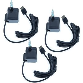 3 Stück Mini USB Wasserpumpen(180/H, 0.5-0.6M), Ultra Leise Aquarium pumpe mit hohem Hub, brunnenpumpe mit 1,5 m Netzkabel, für Aquarien, Teich, Brunnen, Statuen, Hydrokultur,Mini Wasserpumpen