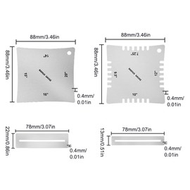 1 Set Guitar Radius Gauge, Stainless Steel Guitar Fretboard Measuring Tools for Guitar and Bass Setup (Set C)