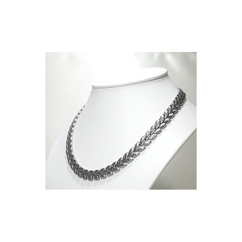 Solid Titanium "Olive Motif" Germanium Necklace