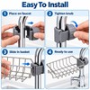 Kitchen Sink Faucet Organizer with Sponge Holder, Drain Rack and