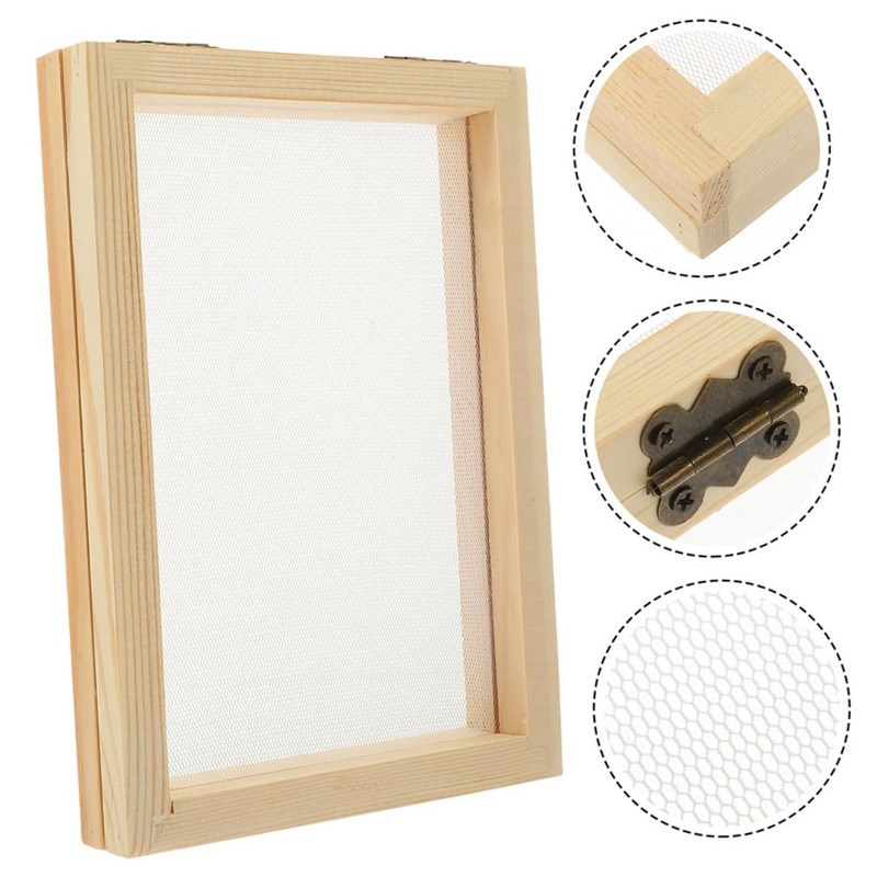 iplusmile 3pcs Wooden Paper Making Frame Kit Compact DIY Paper