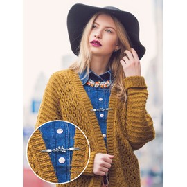 6 Pieces Vintage Shirt Dress Cardigan Clip, Waist Clip for Women, Sweater Shawl Brooch Jacket Clip for Clothing (Elegant Style)