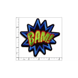 Patchwork Paradise Bam! Text Comic Book Style Embroidered Iron On Patch DIY Applique