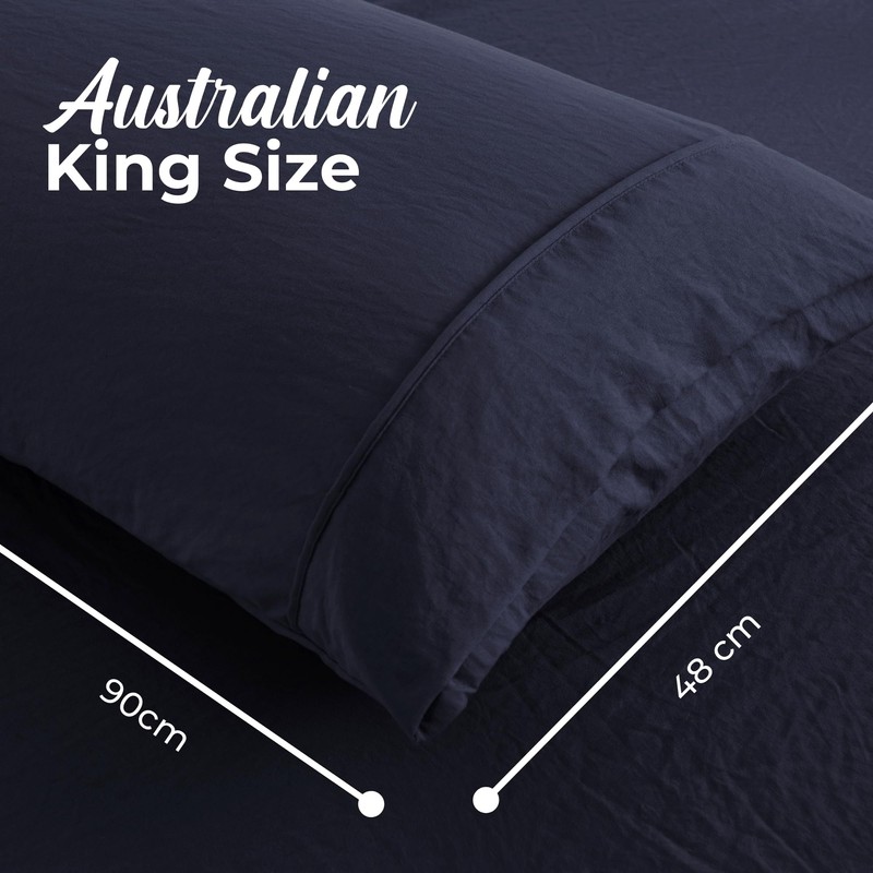 Dreamaker Superfine Washed Microfiber King Pillowcase Super Soft Microfibre All