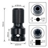 Pack of 2 Impact Wrench Bit Adapter, 1/2 Inch Square