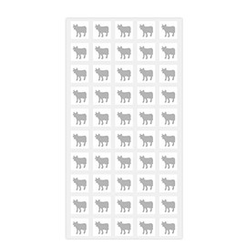 Wedding White Square Meal Choice Stickers for Party Indicator Place Cards (50 Stickers - Beef, Silver)