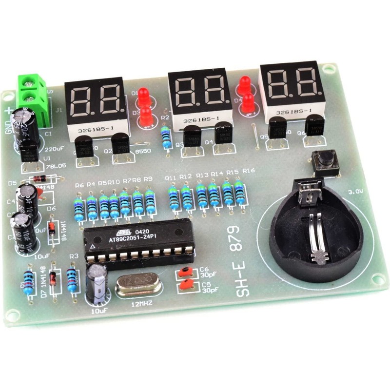 CANADUINO® Digital LED Clock 6-Digit, DIY kit Based on AT89C2051