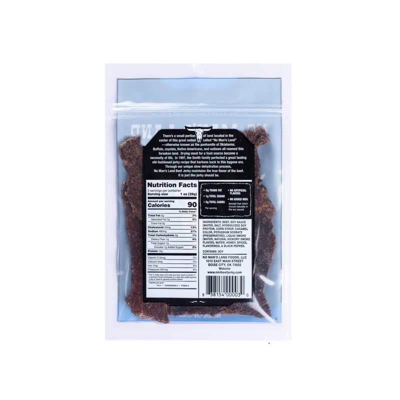 No Mans Land Beef Jerky - Black Pepper | Slow-Dried,