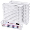 Dyrfolm 24 Pack Slim Plastic Storage Baskets Tray for Organizing,Classroom