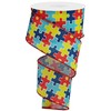 Craig Bachman 2.5" Puzzle Piece Royal Ribbon: Autism Awareness (10