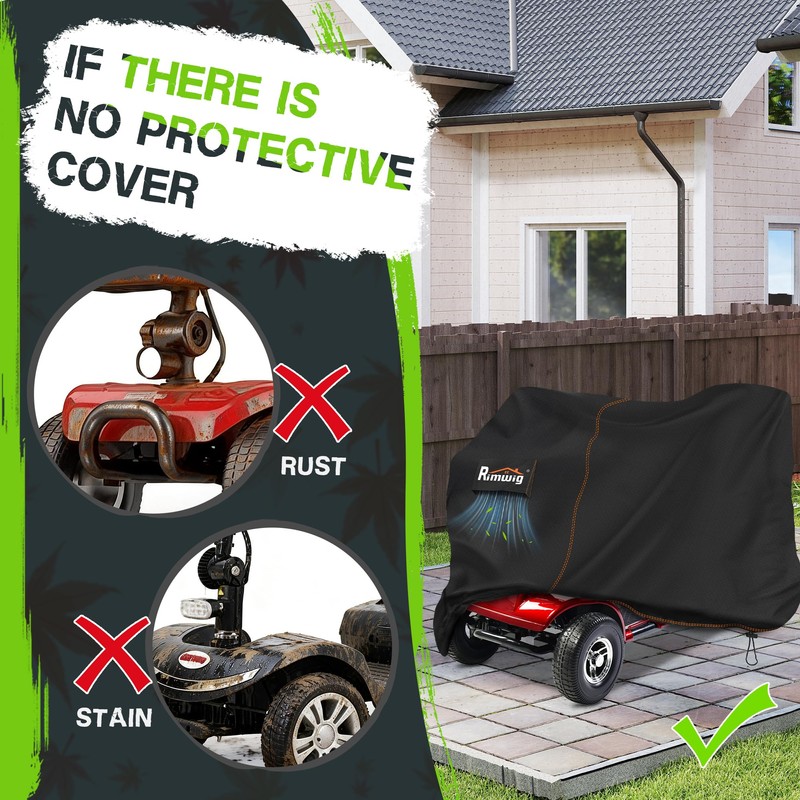 420D Mobility Scooter Cover Waterproof for 3-4 Wheel Scooters 49x22x39in