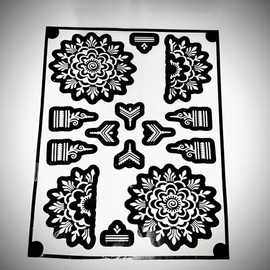KICKWIX Stencil Sticker Reusable,for Both Hand Mehandi Stencil Sticker Floral Design1729