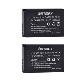 Batmax 2Pcs LP-E12 Battery + USB LCD Dual Charger with Type C Port for Canon EOS-M, EOS M2, EOS M10, EOS M100, EOS M200, SX70 HS, Rebel SL1, EOS M50, EOS M50 Mark II, Digital Cameras
