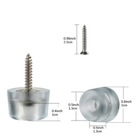 通用 32 Pcs Rubber Furniture Sliders for Audio Chairs Cutting Board Rubber Feet Screwable (with Screws, Packed) Rubber Buffer (32), White, 2 x 2 x 1.5, Y-20