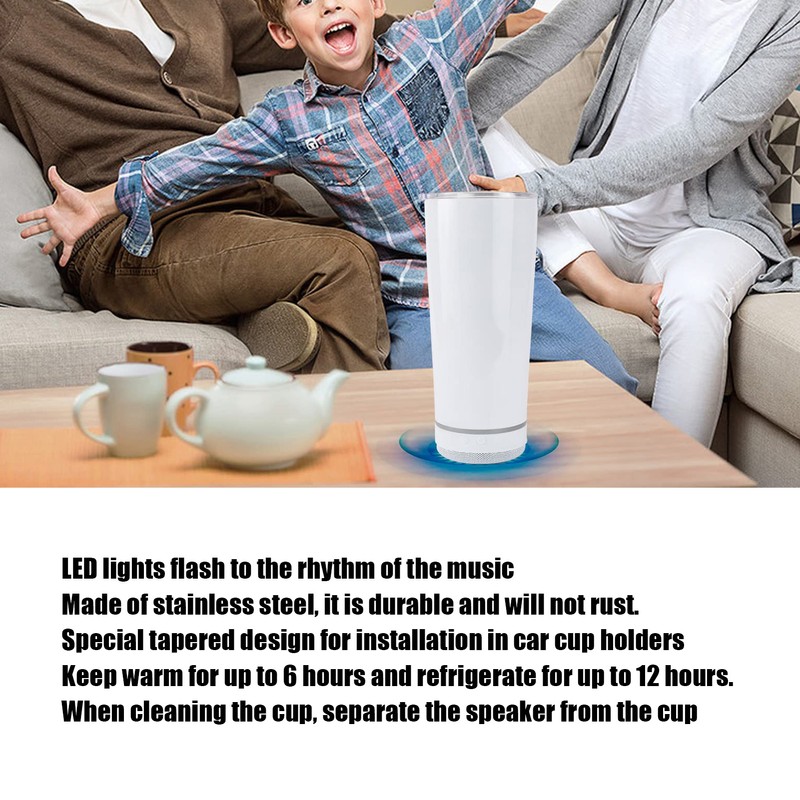 20oz/600ml Portable Music Tumbler Cup Detachable Bluetooth Speaker Cup Vacuum