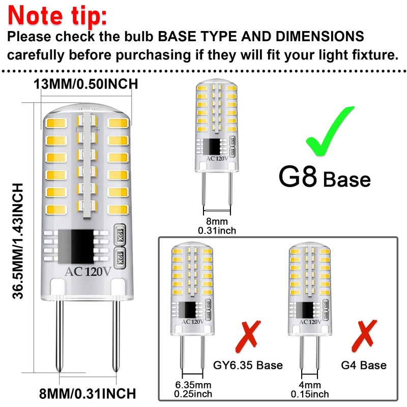 Gaormii G8 LED Bulb Dimmable 3W Natural White 4000K 120V