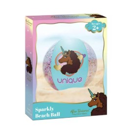 Afro Unicorn Glitter Inflatable Beach Ball Unique Magical & Divine Beach Ball