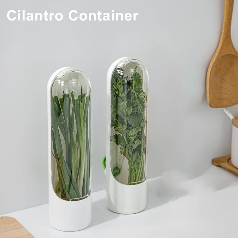 QOTSTEOS 2pcs Fresh Herb Keeper, Herb Saver, Herbs Keeper for