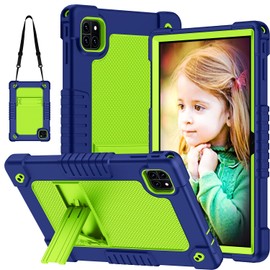 Kebiory Compatible with Callsky-Tab Cpad 10 / Ctab 10 10.1 inch Tablet Case Heavy Duty Kids Friendly Cover Built in Kickstand Shoulder strap For Callsky-Tab Model Cpad 10/Ctab 10 10.1 inch (NavyGreen)
