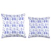 Preppy Blue & White Toile French Bulldogs, Frenchie Throw Pillow