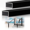 2 Pack 4FTx 2-3/8"x1-3/16 Aluminum Black Handrail with Self Drilling
