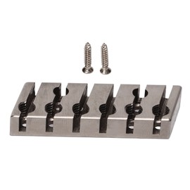 String Locking Nut 42mm Professional Silver Metal 6 String Locking Nut for Headless Electric Guitar