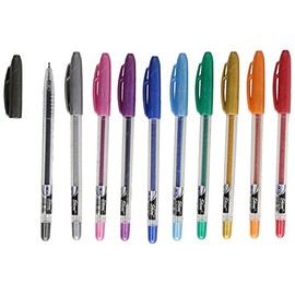LINC Metallic Glitter Gel Pens, Sparkle Shine - Pack of 20 (10 Assorted Colors)