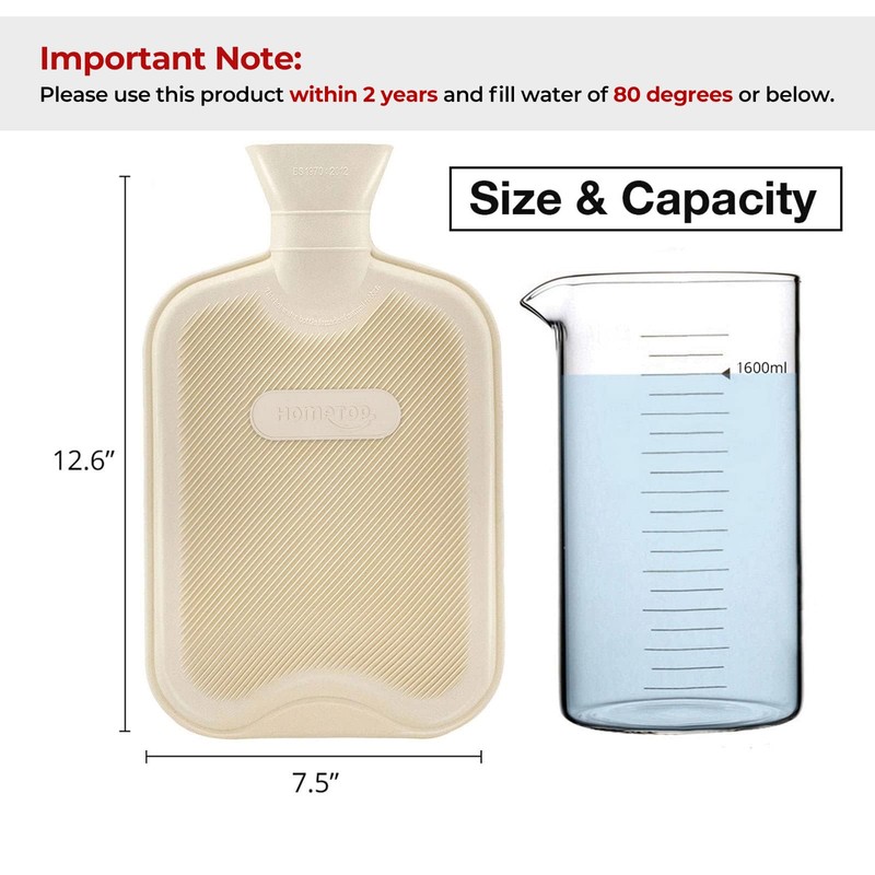 HomeTop Premium Adorable Rubber Hot or Cold Water Bottle with