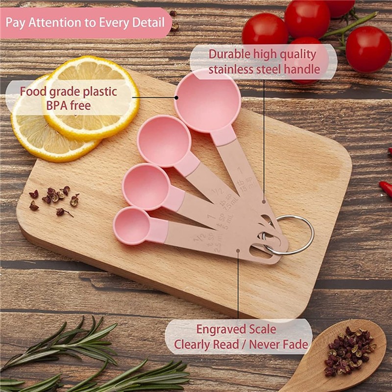 8 Pcs Measuring Cups and Spoons Set, 4 Measuring Cups